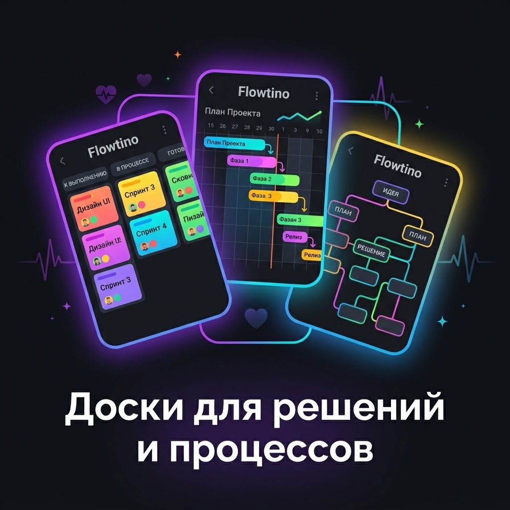 Принимайте решения. Стройте планы. Запускайте идеи. Переход на сайт https://www.flowtino.com/